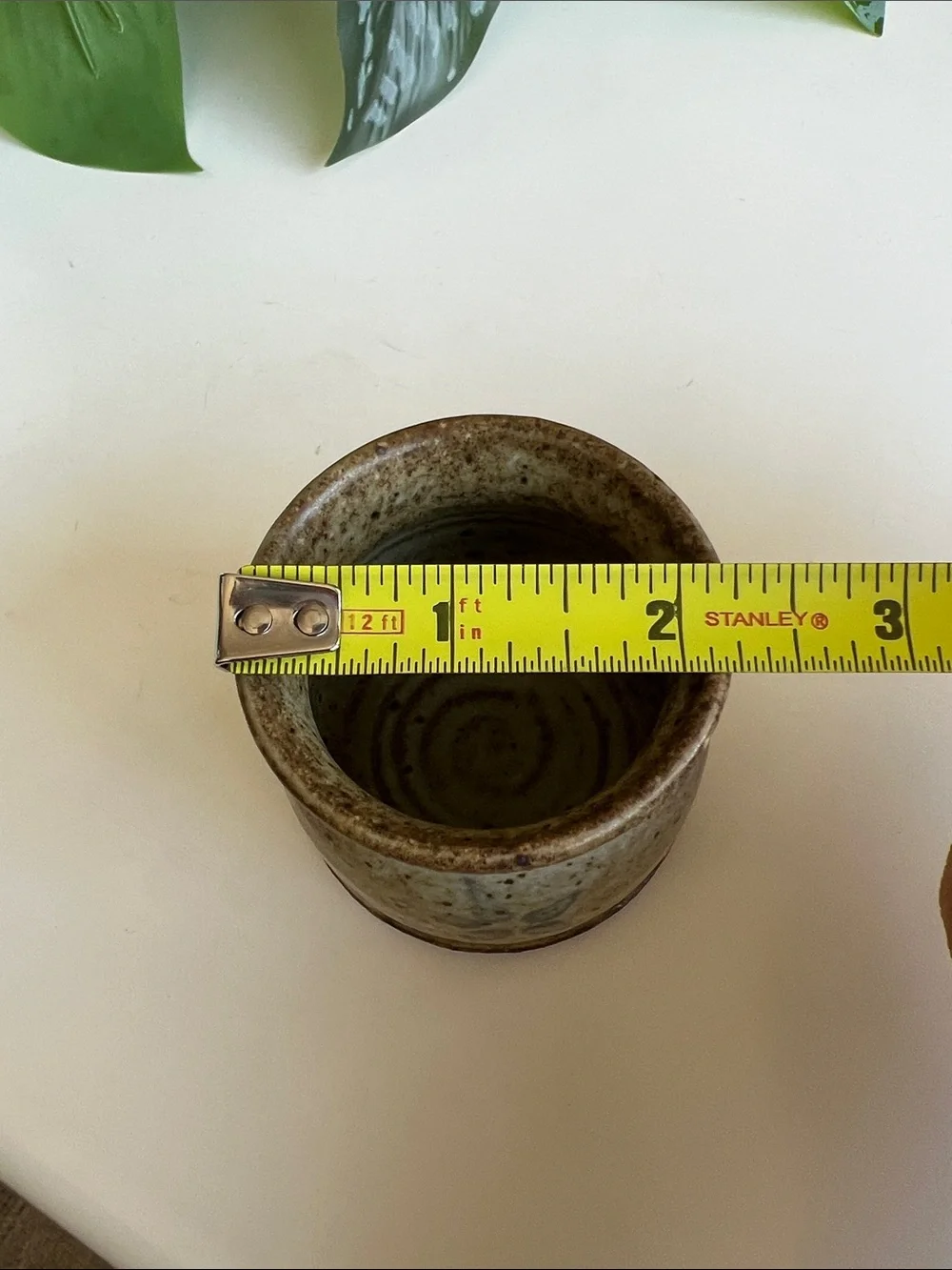 Small Mini Handmade Pottery Vase Match Holder Vintage